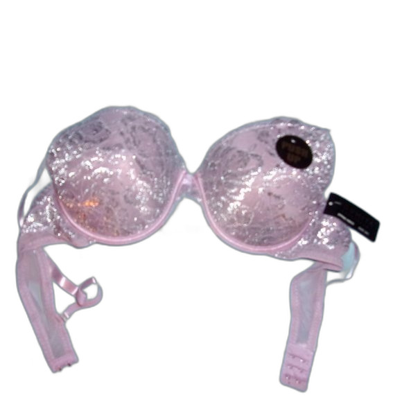 Youmita 32B Seafog Metallic Lace Bra & Small Caged Coordinating Boyshort NWT - Picture 10 of 10